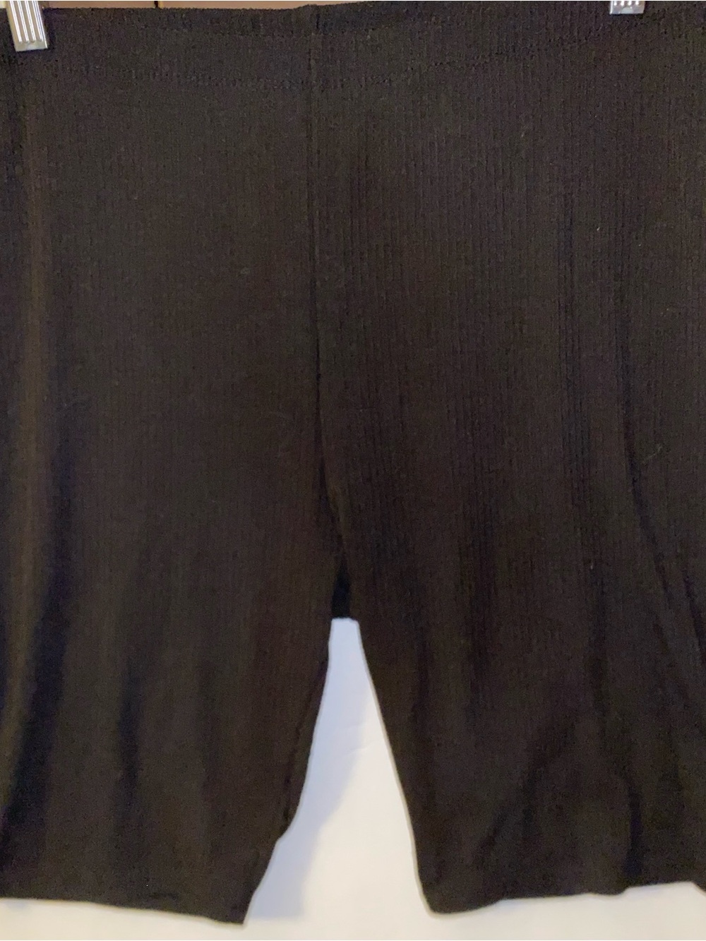 Bozzolo Black Ribbed Knit biker shorts